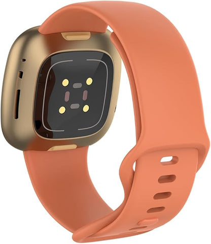 Compatible with Fitbit Versa 4 / Fitbit Versa 3 / Fitbit Sense/Sense 2 Bands, Soft Silicone Replacement band for Women Men 2 Pack