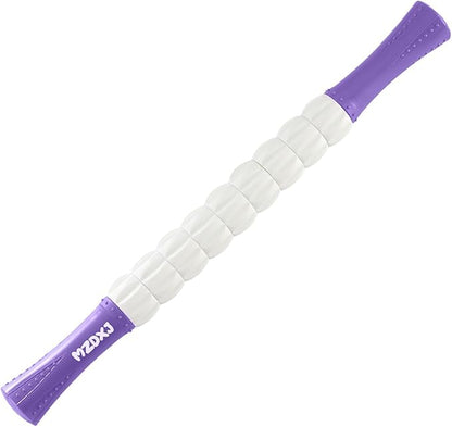 Muscle Roller Stick for Athletes - Deep Tissue Fascia Blaster & Roller Massager for Myofascial Pain Relief - Handheld Physical Therapy & Recovery Tool(Purple White-18 inch)