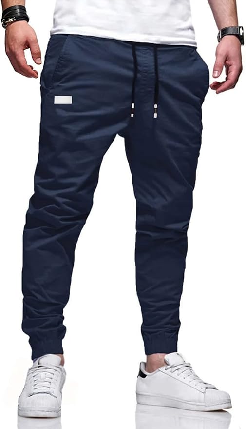 Men Joggers Chino Cargo Pants Hiking Outdoor Recreation Pants Twill Fitness Track Jogging Pants