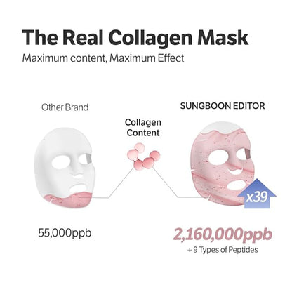SUNGBOON EDITOR Deep Collagen Overnight mask 37gx4ea | Original Hydrating Collagen Face Mask | Real Collagen 2,160,000PPB for Elasticity |TikTok Trend Items Korean Skin Care