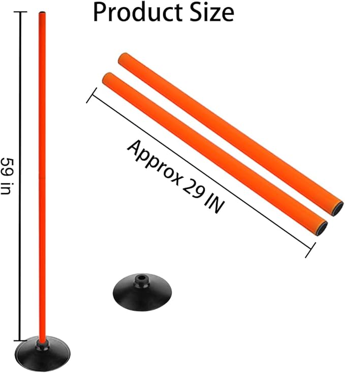 Soccer Basketball Training Poles Detachable Agility Poles Training Equipment, Slalom Drill Speed Training Pole