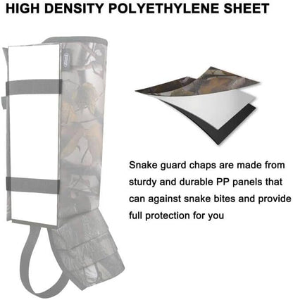 Snake Gaiters Leg Guards, Waterproof Snake Guards, Adjustable Snake Bite Protection for Lower Legs, Snake Chaps for Men&Women