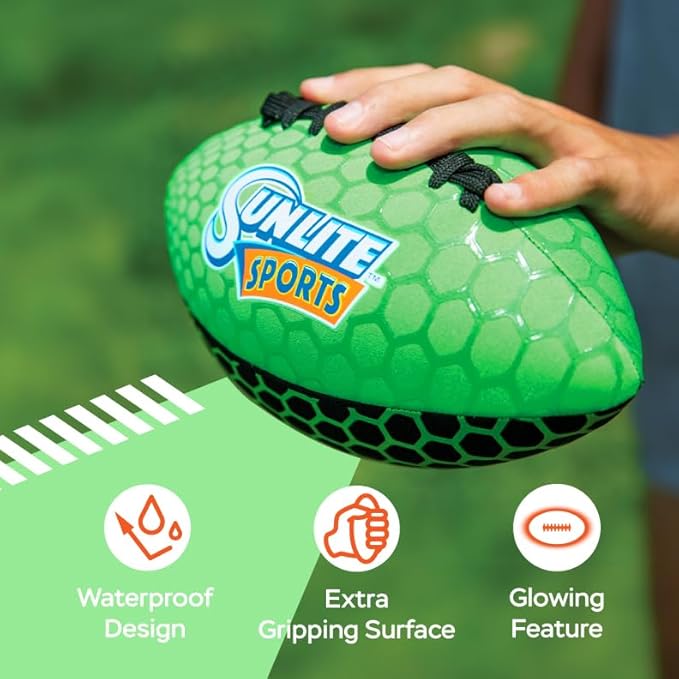 Sunlite Sports Waterproof Football for Lawn Backyard Pool Beach Lake Park Water Toy, Outdoor Play, for Kids Children Teens Adults, Family Fun
