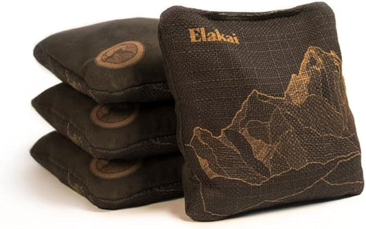 Elakai Cornhole Bags All Weather Dual Sided Slick and Stick Regulation Size and Weight Set of 4
