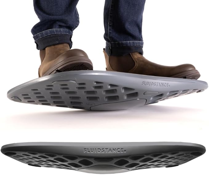 FluidStance Adult Balance Board for Standing Desk - Anti Fatigue USA Made 360 Degree Rocker Wobble Board as Exercise Equipment to Increase Focus & Movement - Sustainable Anti-Slip Plane Standing Board