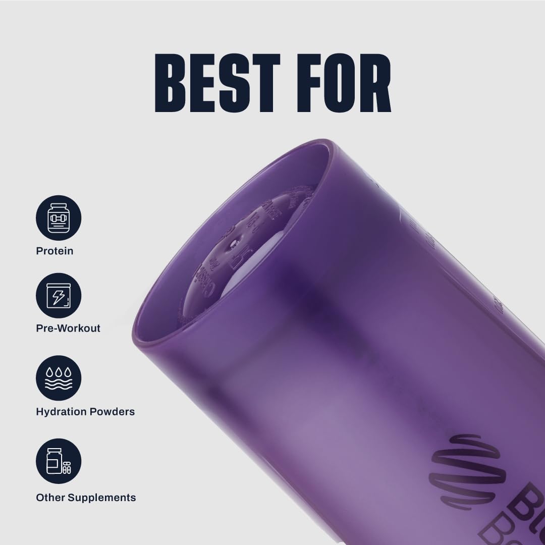 BlenderBottle Classic V2 Plastic Shaker Bottle 20 oz Purple