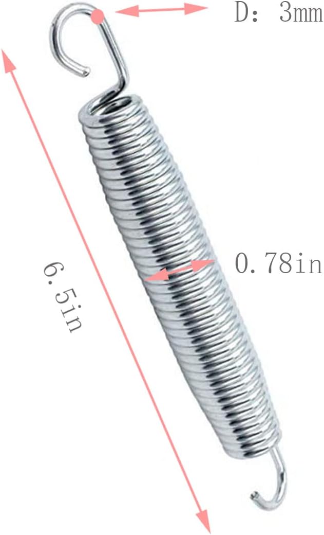 6.5 inch Spring,Galvanized Trampoline Springs a Set of 10packs with Hooks
