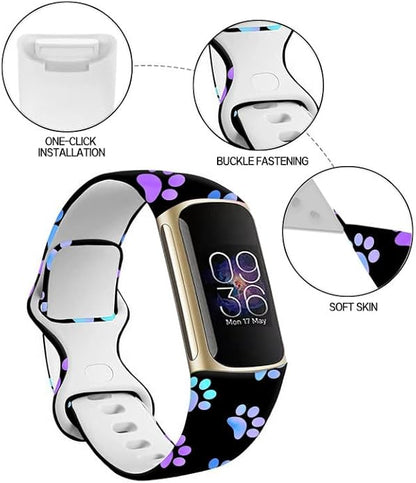 Sport Bands Compatible with Charge 6 /Charge 5 for Women Men,Soft Waterproof Replacement Straps Wristbands for Charge Advanced Fitness Tracker