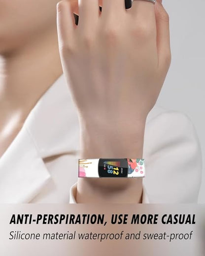 Compatible with Charge 6/Charge 5 WatchBands for Women Men,Elastic Adjustable Wristbands,Breathable Sport Band Soft Waterproof Health Tracker