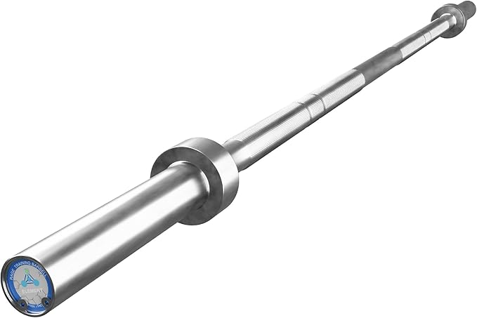 Olympic Training Barbell (6FT) (15 Pound Weight) (300 LBS Capacity), Home Gym Fitness Equipment, Strength Training Workout Bar, Weight bar for Squats, Deadlift, Weightlifting, Bench Press