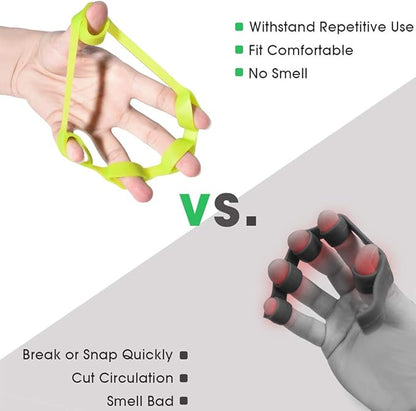 Pnrskter Hand Grip Strengthener, Finger Exerciser, Grip Strength Trainer (6 PCS),New Material,Forearm Grip Workout, Finger Stretcher, Relieve Wrist Pain, Carpal Tunnel, Trigger Finger, Mallet Finger and More.