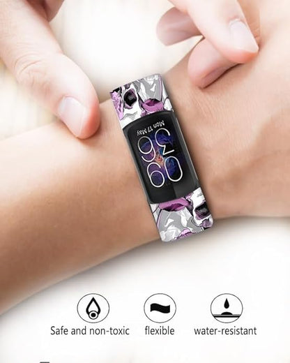 Sport Bands Compatible with Charge 6 /Charge 5 for Women Men,Soft Waterproof Replacement Straps Wristbands for Charge Advanced Fitness Tracker