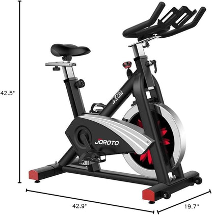 JOROTO X2|X2PRO Exercise Bike, X4S Bluetooth Stationary Indoor Cycling Bike with Readable 100 Levels Magnetic Resistance, Plus 12.6 inch Tablet Bracket Exercise Bikes for Home