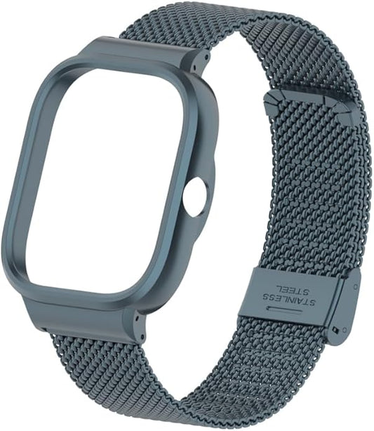 HOPMC Adjustable and Comfortable With Redmi Watch 4 Strap Metal Case 22mm Stainless Steel Mesh Replacement Straps for Redmi Smartwatch 4