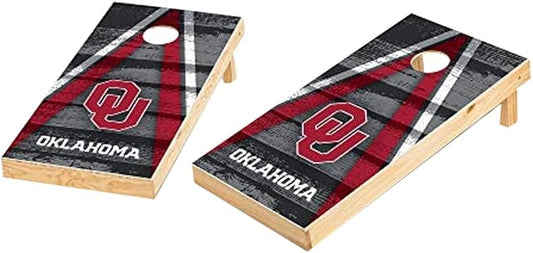 Wild Sports NCAA College 2' x 4' Wood Direct Print Tournament Cornhole Set, 8 Bean Bags, Vintage