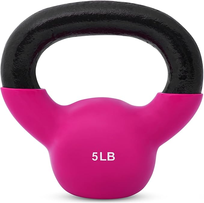 JFIT Kettlebell Weights Vinyl Coated Iron, 5 LB
