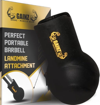 Gainz Landmine Row Barbell Attachment - T Bar/V Bar, 360° Swivel Rotation, Fits Standard 2-Inch Gym
