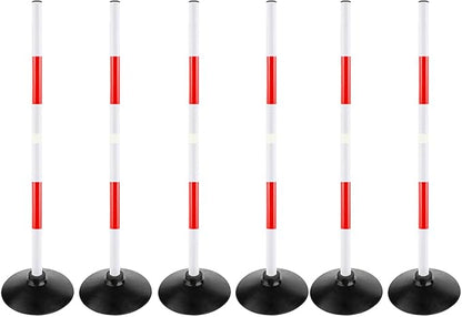 Red-White Soccer Agility Pole Set Rubber Base Dribbling Stick Traffic Warning Sign Pole Multifunctional Training Pole
