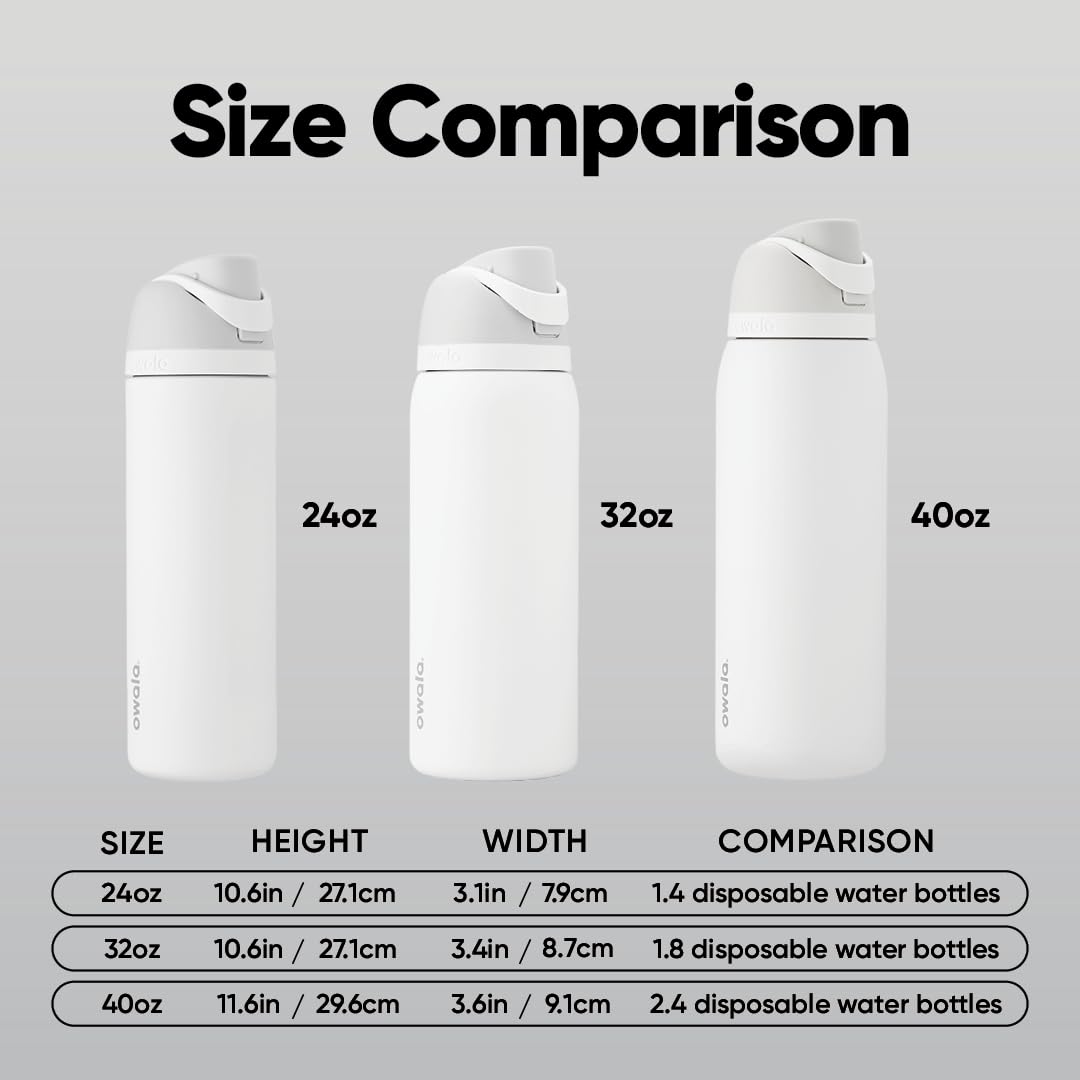 Owala FreeSip Stainless Steel Water Bottle 24 oz Shy Marshmallow