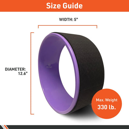 Body Sport Yoga Wheel, 5 in. x 12.6 in. - Cushioned Back Roller & Support Aid for Stretching