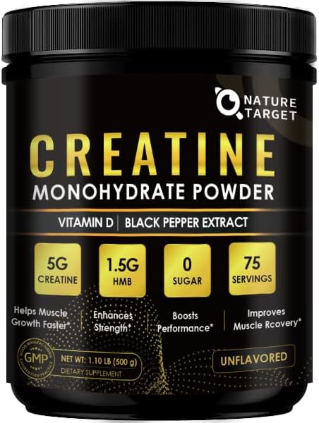 Micronized Creatine Monohydrate for Women and Men, Creatine Powder for Men-Women for Improve Performance and Strength, Support Muscle Growth and Workout Recovery, 6.5g per Servings, 75 Servings