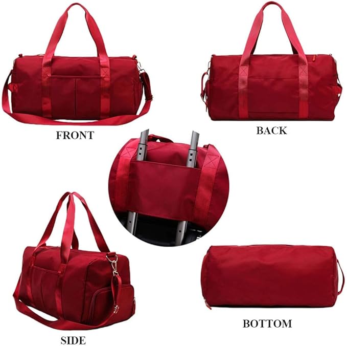 KARRESLY Sports Gym Bag for Women Travel Duffel Bag with Wet Pocket and Shoes Compartment for Training Swim Yoga(Orange)