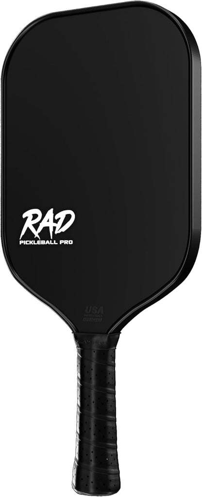 RAD Pro Pickleball Paddle Set – USAPA Approved – T700 Carbon Fiber Surface & 16mm Full-Cell Polypropylene Honeycomb Core for Power & Control – Includes Outdoor Pickleballs & Tote Bag