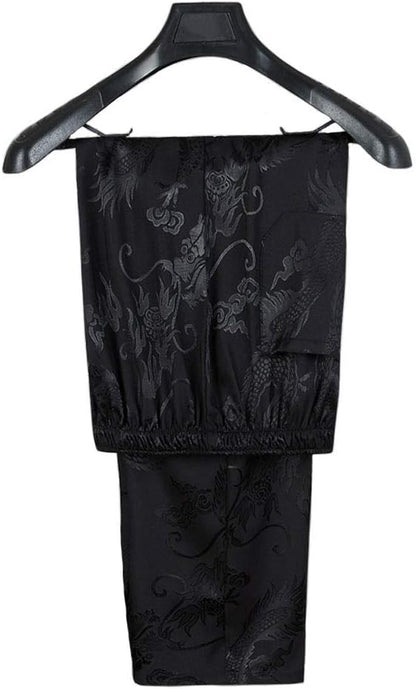 wecotton Tang Suit Men Hanfu Chinese Traditional Clothes Kung Fu Shirt Uniform Long Sleeved Coat Tops and Pants