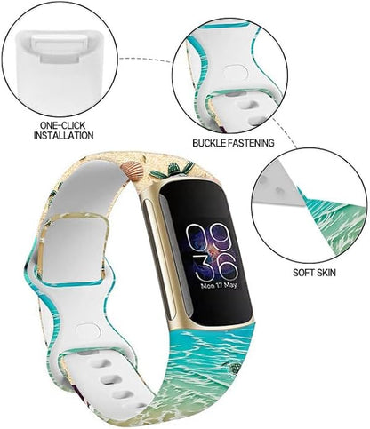 Sport Bands Compatible with Charge 6 /Charge 5 for Women Men,Soft Waterproof Replacement Straps Wristbands for Charge Advanced Fitness Tracker