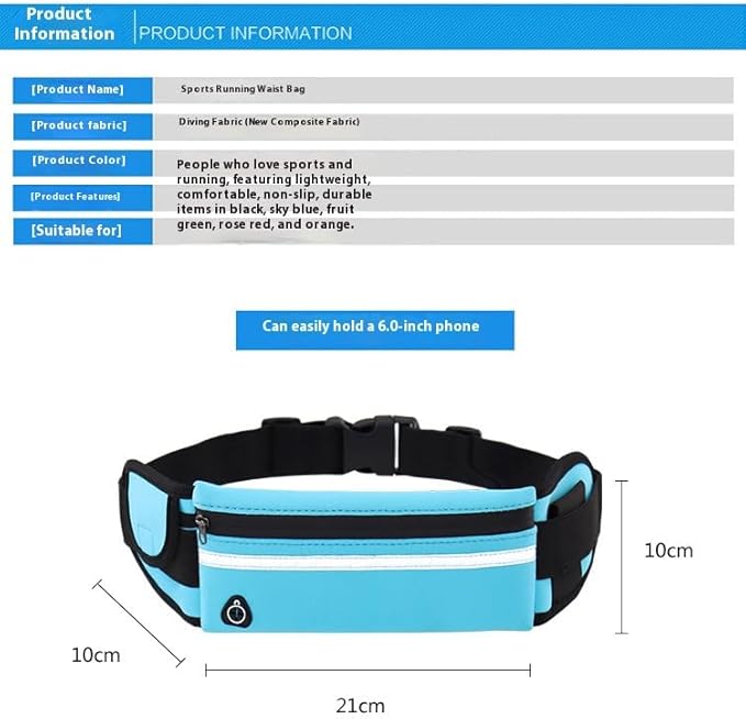 Adjustable Elastic Fitness Fanny Pack for Sports, Running Belt Waist Pack, Waterproof Sports Fanny Pack,Outdoor card wallet，Leisure travel wallet，5 color options available (black)