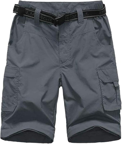Boy’s Convertible Hiking Pants Lightweight Quick Dry Zip Off Pants for Kids Youth Outdoor UPF 50+ Casual Cargo Trousers