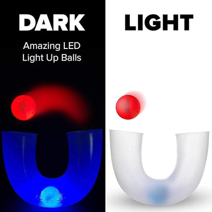 pindaloo Original Led Light Neon Skill Game with 2 Balls- Gifts for Kids and Adults Indoor & Outdoor Games, Girls, & Teens - Gift Ideas, Fun Stuff, Develops Motor & Juggling Skills (Neon)