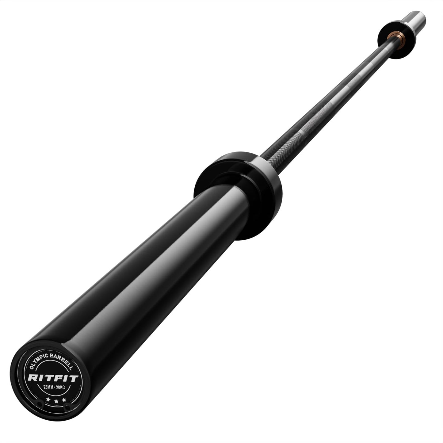 RitFit Elite 7ft Olympic Barbell, 500lbs — Black