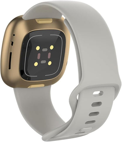 Compatible with Fitbit Versa 4 / Fitbit Versa 3 / Fitbit Sense/Sense 2 Bands, Soft Silicone Replacement band for Women Men 2 Pack