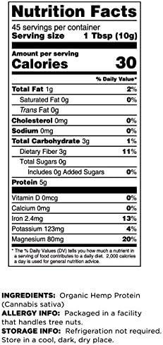 Terrasoul Superfoods Organic Hemp Protein Powder (50% Protein), 2 Pounds