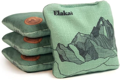 Elakai Cornhole Bags All Weather Dual Sided Slick and Stick Regulation Size and Weight Set of 4 Regulation 6 in x 6 in