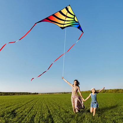 Xida Kites for Kids Ages 4-8, Large Kite for Adults, Easy to Fly Beach Kites with Handle and String,Perfect for Beginners,Beach,and Outdoor Flying Fun