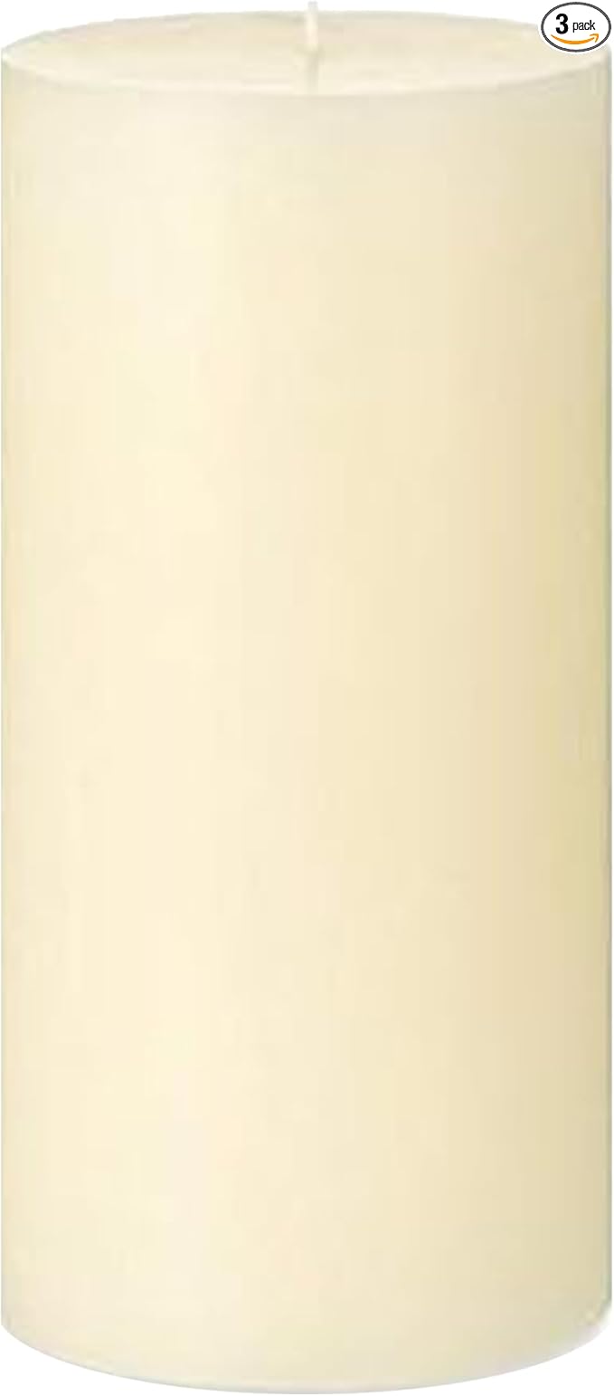 Mister Candle Dripless Vanilla Scented Ivory Pillar Candle, Hand Made Vanilla Pillar Candles with Essential Oils for Home Decor, Premium Wax, 120 Hr Burn Time