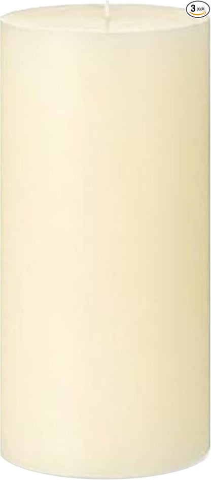 Mister Candle Dripless Vanilla Scented Ivory Pillar Candle, Hand Made Vanilla Pillar Candles with Essential Oils for Home Decor, Premium Wax, 120 Hr Burn Time