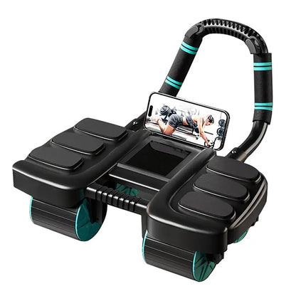 Four-wheel Automatic Rebound Ab Roller Wheel with Elbow Support, Abdominal Wheel Core Exercise