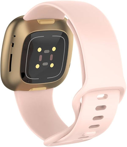 Compatible with Fitbit Versa 4 / Fitbit Versa 3 / Fitbit Sense/Sense 2 Bands, Soft Silicone Replacement band for Women Men 2 Pack