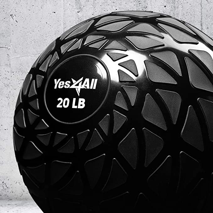Yes4All Slam Balls, 10-40lb Medicine Ball Weight, Durable PVC Sand Filled Workout Dynamic Medicine