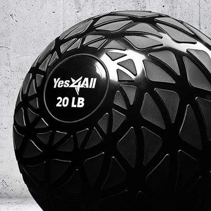 Yes4All Slam Balls, 10-40lb Medicine Ball Weight, Durable PVC Sand Filled Workout Dynamic Medicine