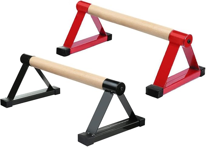 LONGTA Wooden Stretch Stand, Pushup Stands Bars Calisthenics Handstand,Non-Slip Yoga and Gymnastic Training Tool Russian Style Stretch Push-Ups