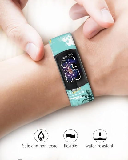 Sport Bands Compatible with Charge 6 /Charge 5 for Women Men,Soft Waterproof Replacement Straps Wristbands for Charge Advanced Fitness Tracker