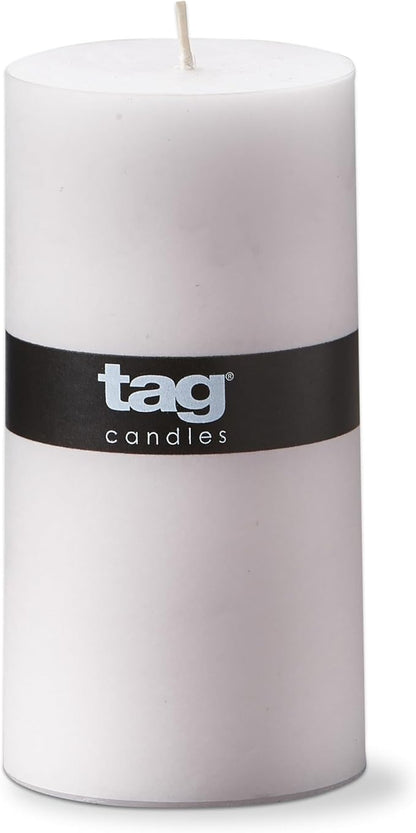 TAG Chapel 3X6 White Pillar Paraffin Wax Candle Unscented Drip-Free Long Burning 85 Hours for Home Decor Wedding Parties 3x6 White