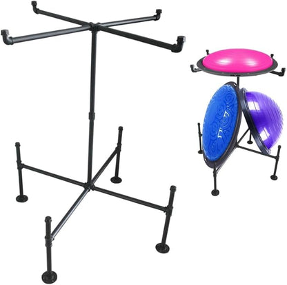 Free Standing Balance Ball Half Rack,Black Balance Ball Display Rack,Balance Board Half Rack Applicable to for Commercial Gyms, Home Gyms, and Studios