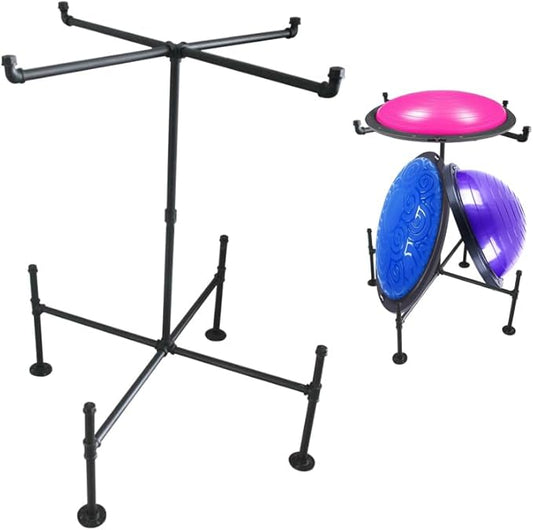 Free Standing Balance Ball Half Rack,Black Balance Ball Display Rack,Balance Board Half Rack Applicable to for Commercial Gyms, Home Gyms, and Studios