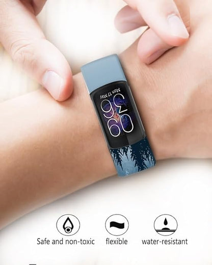 Sport Bands Compatible with Charge 6 /Charge 5 for Women Men,Soft Waterproof Replacement Straps Wristbands for Charge Advanced Fitness Tracker