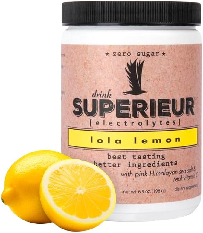Superieur Electrolytes ??Plant Based Electrolyte Supplement w/Sea Minerals for Hydration & Recovery ??Keto Friendly, Non-GMO, Zero Sugar, Vegan Healthy Sports Drink Powder ??Lola Lemon (70 Servings)